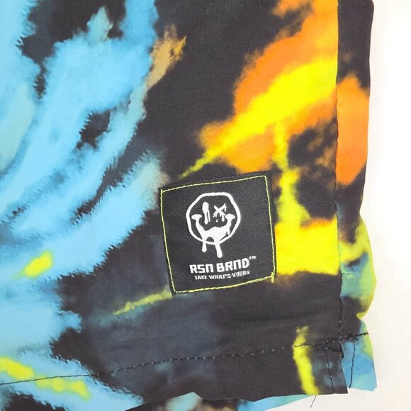 Reason Swim Shorts Mens XL Tie Dye Paint Splatter Mesh Brief Lined Drawstring - Picture 2 of 7